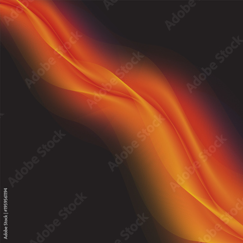 vibrant glowing waveforms in red tones on black background, perfect for digital, tech, or art designs.
