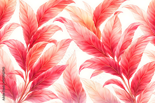 エレガントな赤いトロピカルリーフの背景