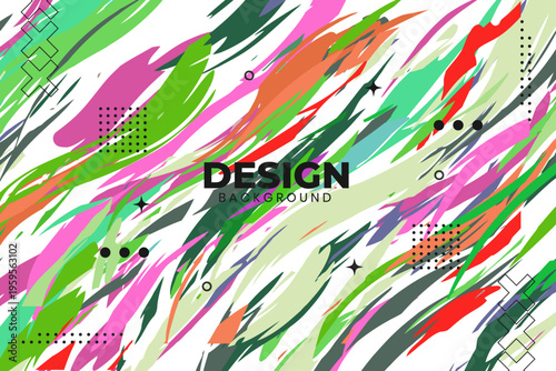 Vibrant brushstrokes dance across bold, abstract geometry