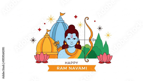 Hindu festival Ram Navami celebration with Lord Rama iconography outdoors