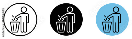 trash bin waste disposal icon
