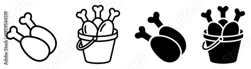 fried chicken bucket icon drumstick