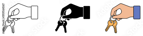 real estate icon hand holding key