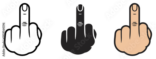middle finger icon rude hand gesture