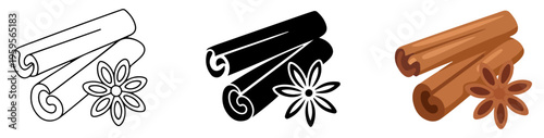 cinnamon spice stick cooking icon