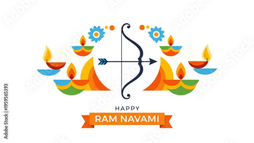 Ram Navami Celebration with Bow Arrow and Diwali Diyas Decorations