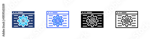 Development Multi Style Icon Set Vector 