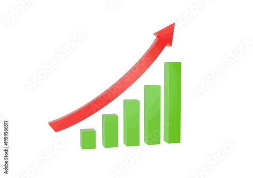 Business growth chart with upward arrow illustration Free Download Business growth chart with upward arrow illustration - GFXLoad