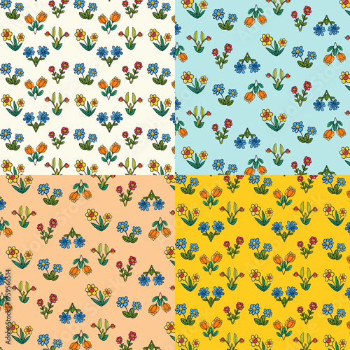 Colorful Floral Background Collection