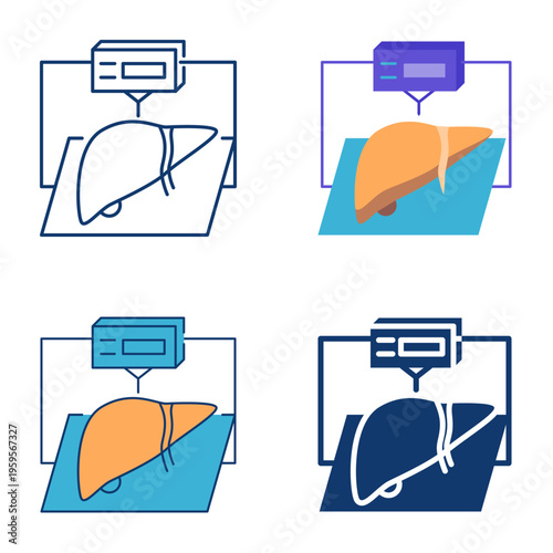 Bioprinting icon set