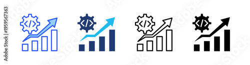 Incremental Development Multi Style Icon Set Vector 