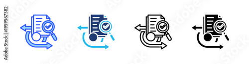 Sprint Review Multi Style Icon Set Vector 