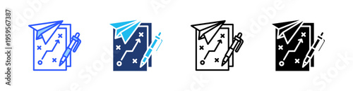 Release Planning Multi Style Icon Set Vector 