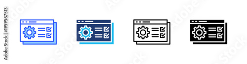 Feature Prioritization Multi Style Icon Set Vector 