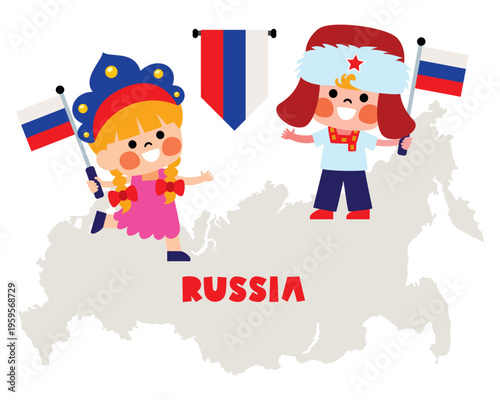 Russian Kids On Russia Map
