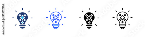 Idea Spark Multi Style Icon Set Vector 