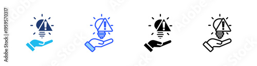 Problem Solving Multi Style Icon Set Vector 