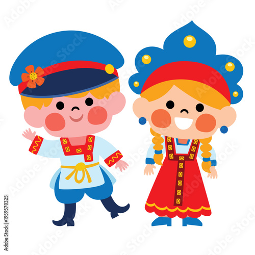 Russian Kids in Traditional Costume