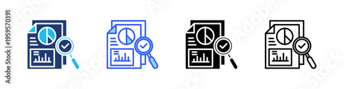 Analyze Multi Style Icon Set Vector 