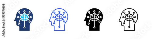 Lateral Thinking Multi Style Icon Set Vector 