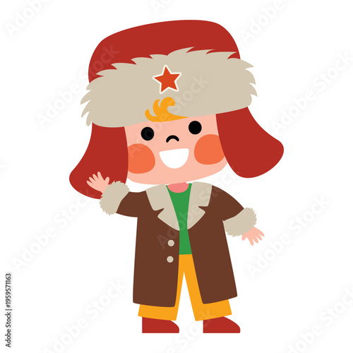 Cartoon Drawing Of Russian Kid