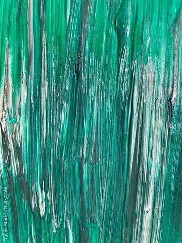 Tableau sur toile Green Brush Stroke Abstract art