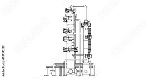 Distillation Tower Vector