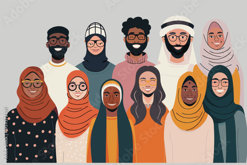 Group of people standing together in a casual setting, sharing smiles and showing unity with diverse clothing styles