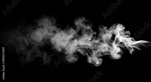 Wallpaper Mural abstract white flowing smoke on black background Torontodigital.ca
