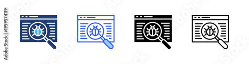 Debugging Multi Style Icon Set Vector 