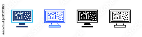 Regression Multi Style Icon Set Vector 