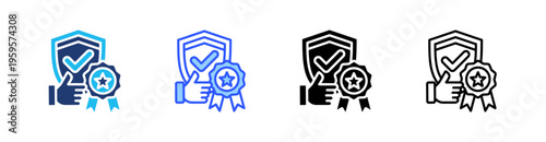 Reliability Multi Style Icon Set Vector 