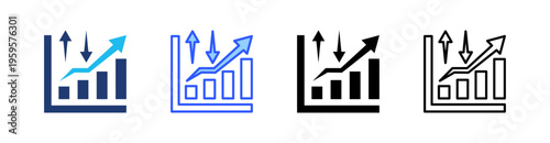 Volatility Multi Style Icon Set Vector 