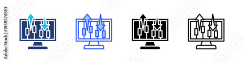 Trade Multi Style Icon Set Vector 