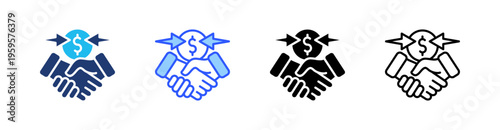 Mutual Multi Style Icon Set Vector 