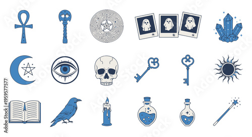Magic Esoteric Symbols Collection a Set of Mystical Elements for Witchcraft and Mystery Themes