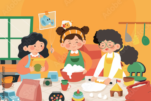 Vector illustration of children's entertainment and leisure lifestyle on Children's Day