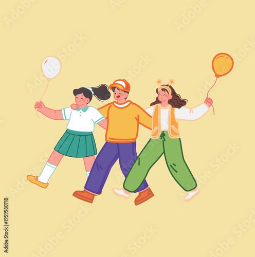 Vector illustration of children's entertainment and leisure lifestyle on Children's Day