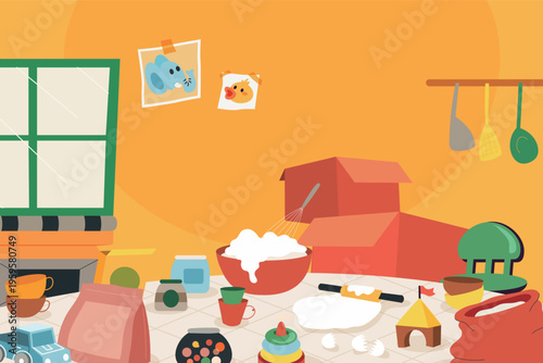 Vector illustration of children's entertainment and leisure lifestyle on Children's Day