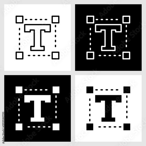 Brand Typography Icon with Black and White Background