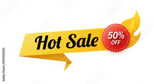 Hot Sale 50% Off Ribbon Banner with Flames
