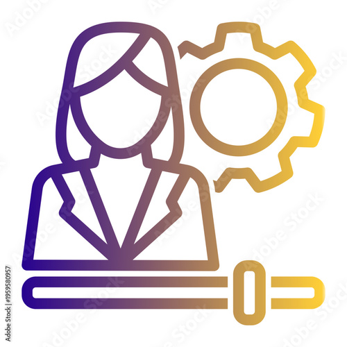 User Preference Customization Profile icon from the Digital Business icon collection (Outline Gradient Style)