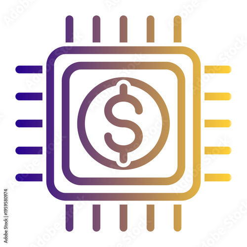 Digital Finance Business Intelligence icon from the Digital Business icon collection (Outline Gradient Style)