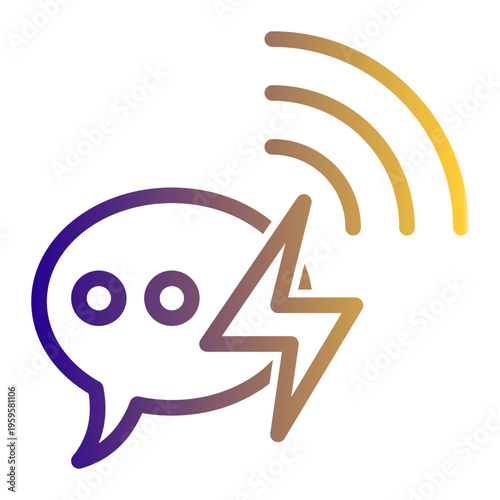 Instant Messaging Fast Response icon from the Digital Business icon collection (Outline Gradient Style)