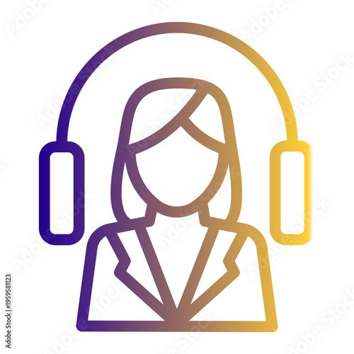 FAQ Help Contact Service icon from the Digital Business icon collection (Outline Gradient Style)