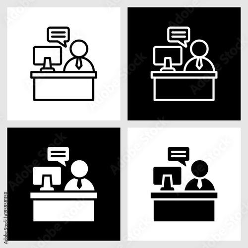 Administration Icon with Black and White Background