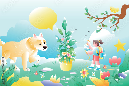 Vector illustration of children's entertainment and leisure lifestyle on Children's Day