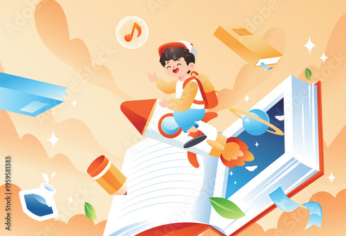 Vector illustration of children's entertainment and leisure lifestyle on Children's Day