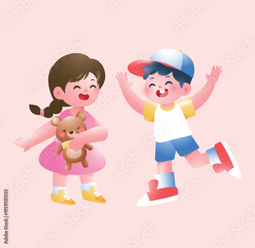 Vector illustration of children's entertainment and leisure lifestyle on Children's Day