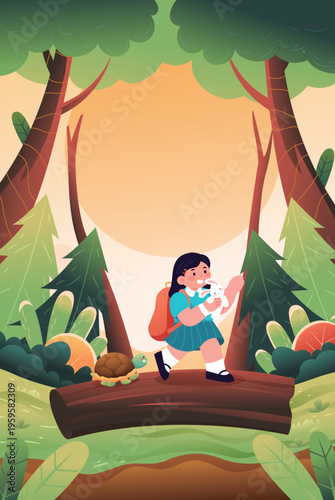 Vector illustration of children's entertainment and leisure lifestyle on Children's Day